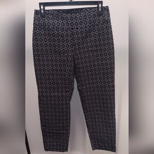 Women's Black Patterned Trousers